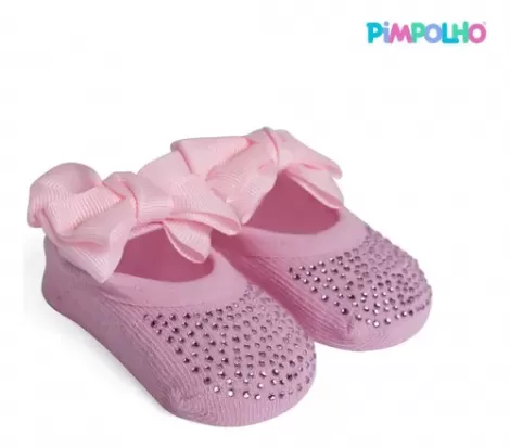 MEIA SAPATILHA STRASS RN ROSA